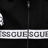 Μαύρο, βαμβακερό φούτερ με ανάγλυφο λογότυπο μάρκας, για αγόρι Guess 223522 2