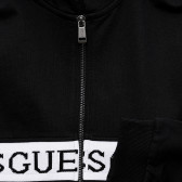Μαύρο, βαμβακερό φούτερ με ανάγλυφο λογότυπο μάρκας, για αγόρι Guess 223523 3