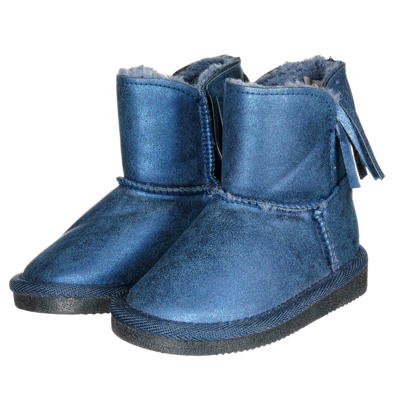 Χειμερινές μπότες με περιθώριο, μπλε  223579