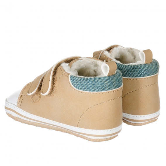 Χειμωνιάτικα μαλακά παπούτσια για ένα μωρό, μπεζ Benetton 223593 2