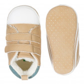 Χειμωνιάτικα μαλακά παπούτσια για ένα μωρό, μπεζ Benetton 223594 3