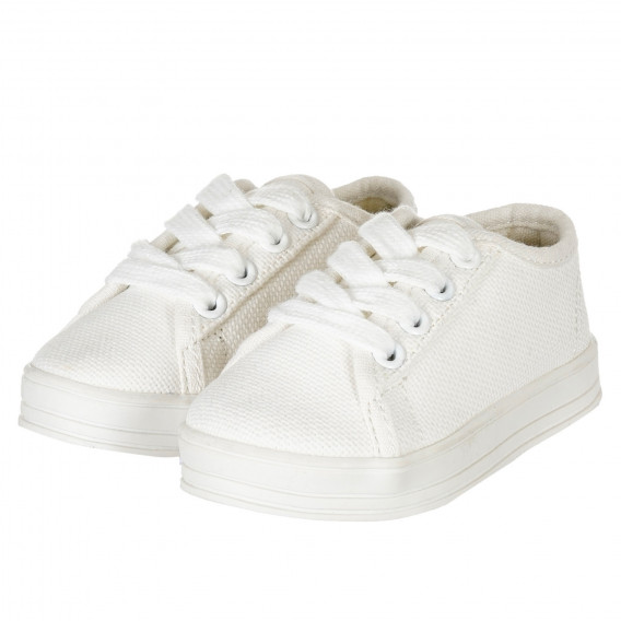 Υφασμάτινα πάνινα παπούτσια, λευκό Benetton 223598 