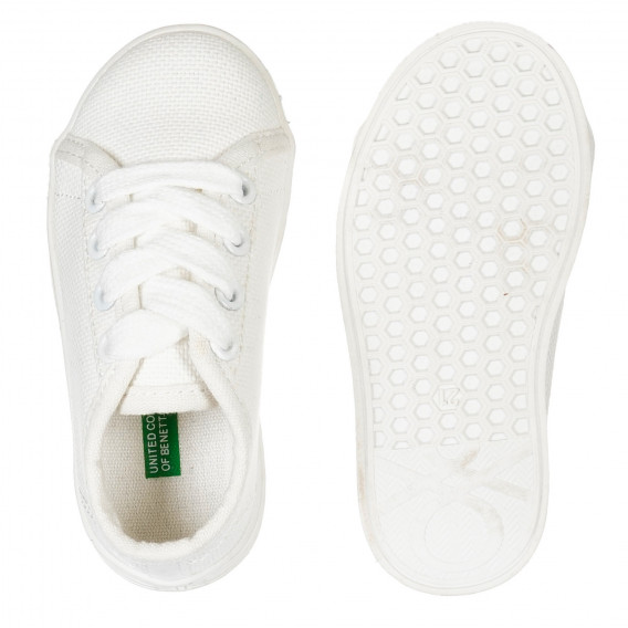 Υφασμάτινα πάνινα παπούτσια, λευκό Benetton 223600 3