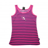 Ριγέ μπλουζάκι με χοντρά λουράκια, σε ροζ και μπλε χρώμα SCHIESSER 223902 