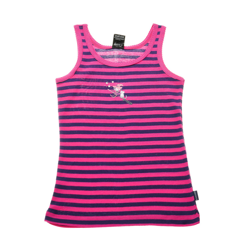 Ριγέ μπλουζάκι με χοντρά λουράκια, σε ροζ και μπλε χρώμα  223902