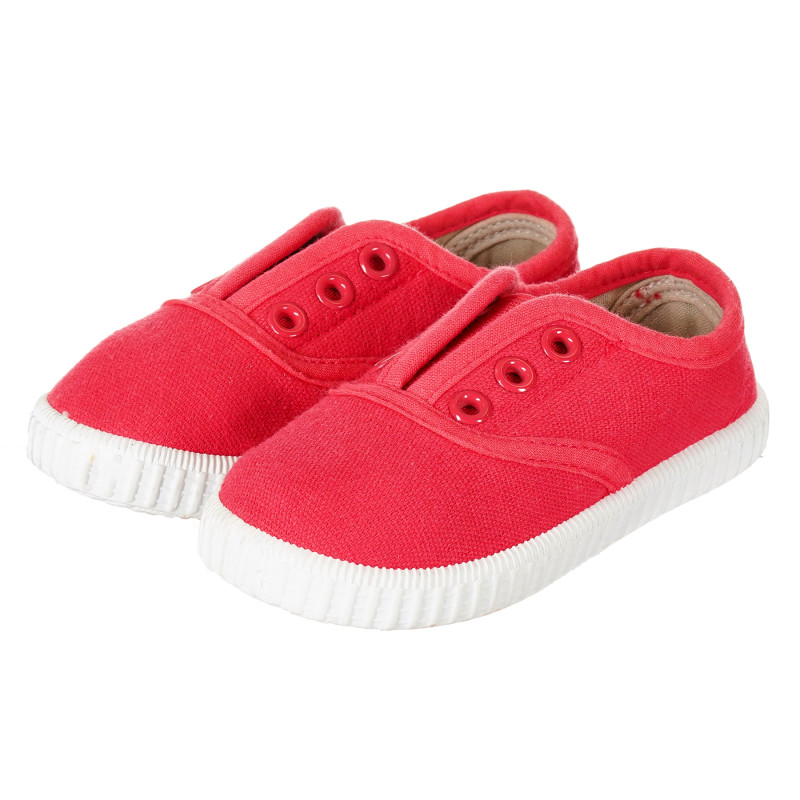 Υφασμάτινα πάνινα παπούτσια χωρίς κορδόνια για μωρά, κόκκινα  224008
