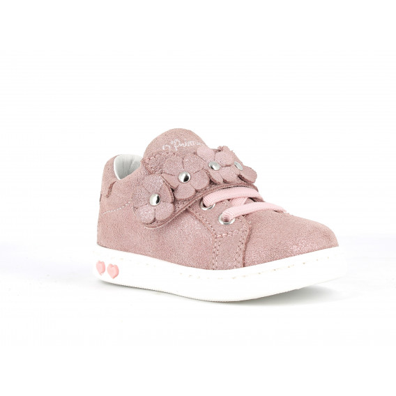 Πάνινα παπούτσια με λουλουδάτο απλικέ, ροζ PRIMIGI 224094 