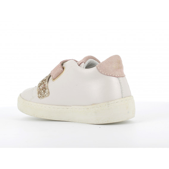 Δερμάτινα πάνινα παπούτσια με καρδιά brocade, ροζ PRIMIGI 224166 3