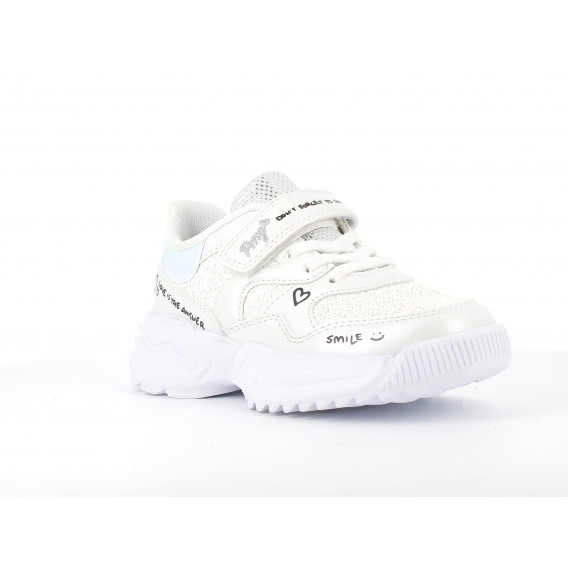 Πάνινα παπούτσια με πινελιές, λευκό PRIMIGI 224209 