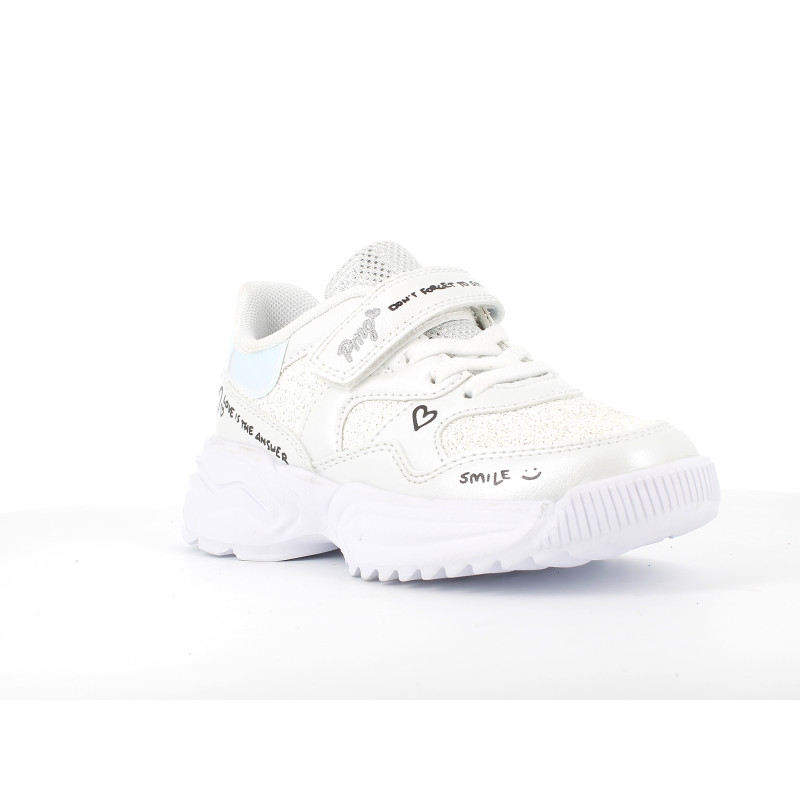 Πάνινα παπούτσια με πινελιές, λευκό  224209