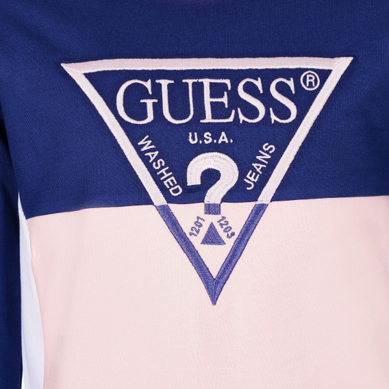 Βαμβακερό φόρεμα με μακριά μανίκια και το λογότυπο της μάρκας Guess 224322 2
