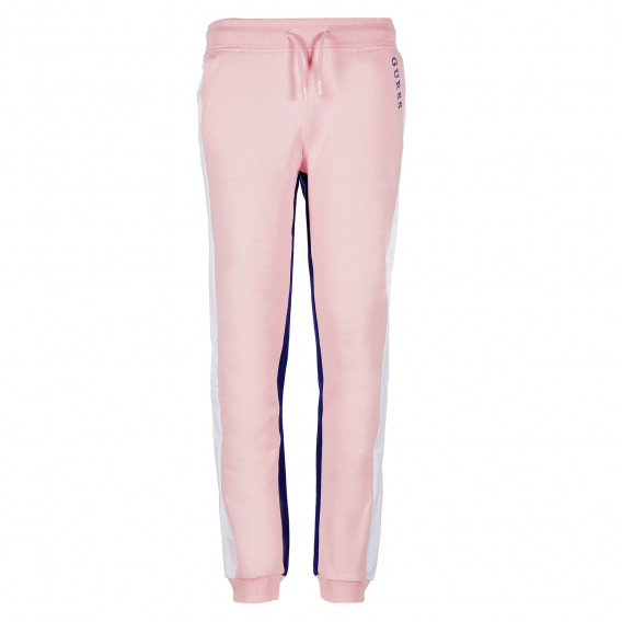 Βαμβακερό αθλητικό παντελόνι σε ροζ και μπλε χρώμα Guess 224329 