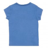 Βαμβακερό μπλουζάκι με μπρόκ εκτύπωση, σκούρο μπλε Benetton 224425 4