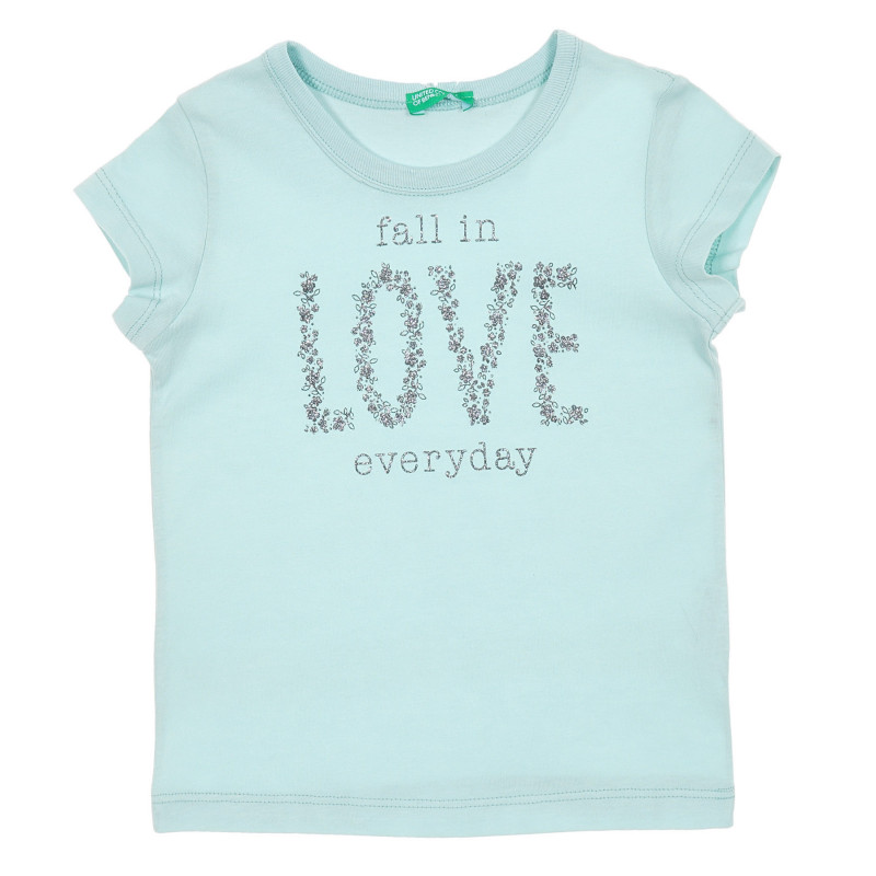 Βαμβακερό μπλουζάκι με την επιγραφή Ερωτευμένος καθημερινά για ένα μωρό, μπλε  224426