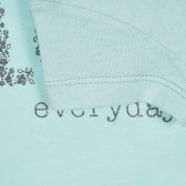 Βαμβακερό μπλουζάκι με την επιγραφή Ερωτευμένος καθημερινά για ένα μωρό, μπλε Benetton 224428 3