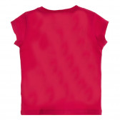 Βαμβακερό μπλουζάκι με το λογότυπο της μάρκας για ένα μωρό, σκούρο ροζ Benetton 224441 4