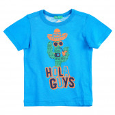 Βαμβακερό μπλουζάκι με τύπωμα για μωρό, σε μπλε χρώμα Benetton 224466 