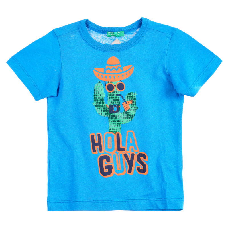 Βαμβακερό μπλουζάκι με τύπωμα για μωρό, σε μπλε χρώμα  224466