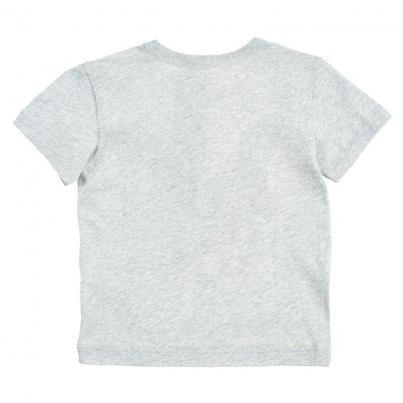 Βαμβακερό μπλουζάκι με γραφική εκτύπωση για ένα μωρό, γκρι Benetton 224481 4
