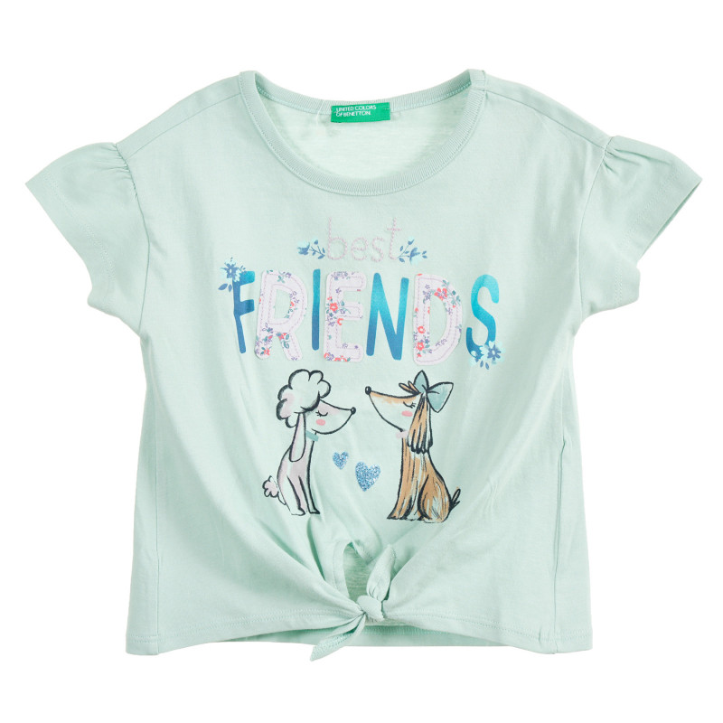 Βαμβακερό μπλουζάκι με κορδέλα για ένα μωρό, σε χρώμα μέντας  224498