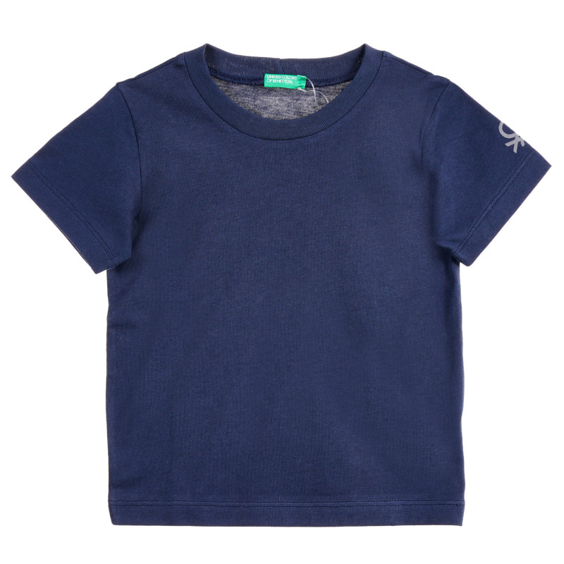 Βαμβακερό μπλουζάκι με το λογότυπο της μάρκας σκούρο μπλε  224502