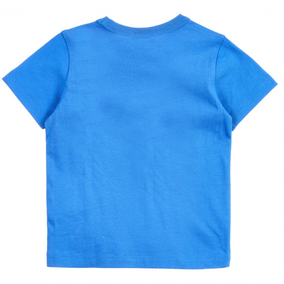 Βαμβακερό μπλουζάκι με μπάλες μπάσκετ απλικέ, μπλε Benetton 224540 4