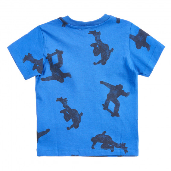 Βαμβακερό μπλουζάκι με γραφική εκτύπωση, σε μπλε χρώμα Benetton 224544 4