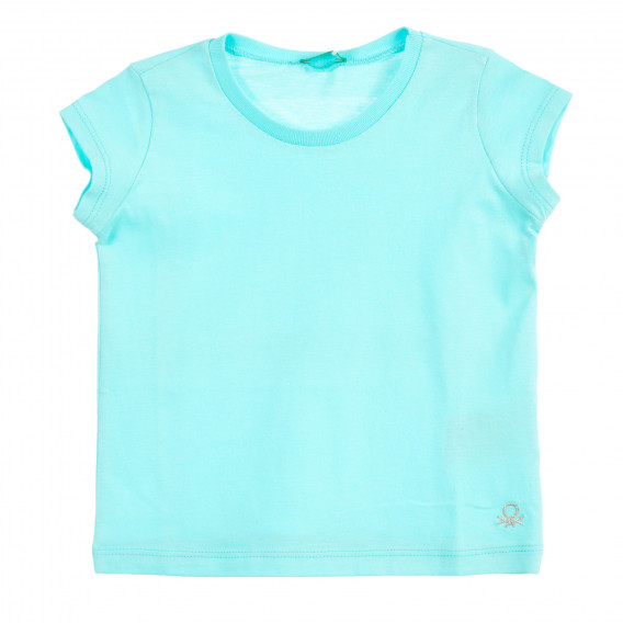 Βαμβακερό μπλουζάκι με το λογότυπο της μάρκας για ένα μωρό, σκούρο μπλε Benetton 224553 