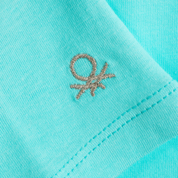 Βαμβακερό μπλουζάκι με το λογότυπο της μάρκας για ένα μωρό, σκούρο μπλε Benetton 224555 2