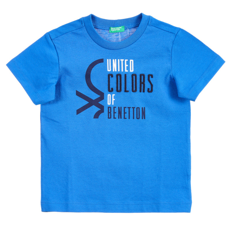 Βαμβακερό μπλουζάκι με το λογότυπο και το εμπορικό σήμα, μπλε  224561