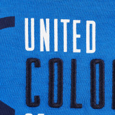 Βαμβακερό μπλουζάκι με το λογότυπο και το εμπορικό σήμα, μπλε Benetton 224562 2