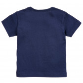 Βαμβακερό μπλουζάκι με επιγραφή, σε σκούρο μπλε χρώμα Benetton 224568 4