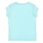 Βαμβακερό μπλουζάκι με το λογότυπο της μάρκας, ανοιχτό μπλε Benetton 224610 4