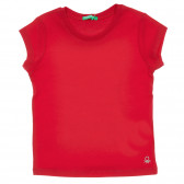 Βαμβακερό μπλουζάκι με το λογότυπο μάρκας για ένα μωρό, κόκκινο Benetton 224628 