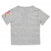 Βαμβακερό μπλουζάκι με χρωματιστό άκρο για ένα μωρό, γκρι Benetton 224667 4