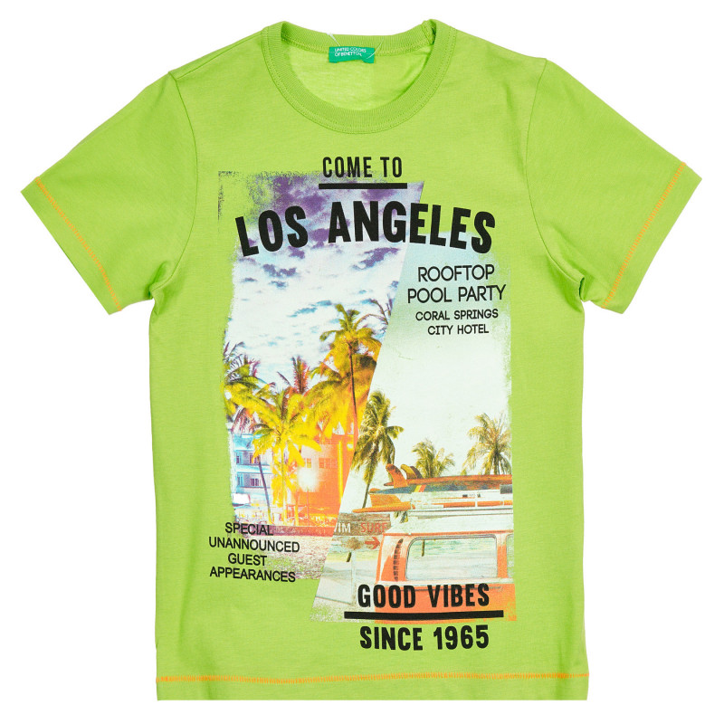 Βαμβακερή μπλούζα με γραφική εκτύπωση, σε πράσινο χρώμα  224676