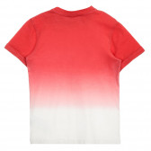 Βαμβακερό μπλουζάκι με επιγραφή σε κόκκινο και λευκό Benetton 224683 4