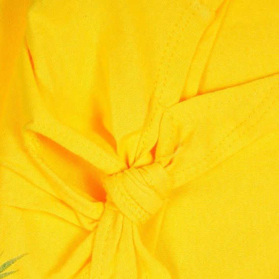 Βαμβακερή μπλούζα για ένα μωρό με κορδέλα, κίτρινη Benetton 224690 3