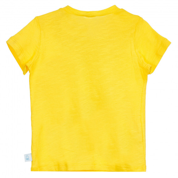 Βαμβακερή μπλούζα με τύπωμα για ένα μωρό, σε κίτρινο χρώμα Benetton 224699 4