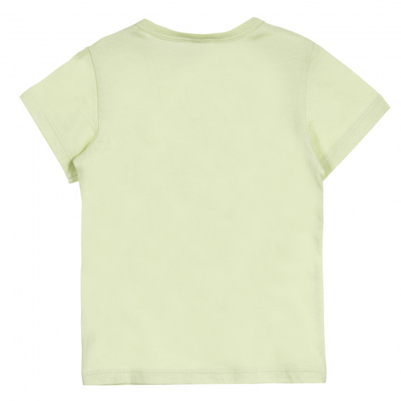 Βαμβακερή μπλούζα με τύπωμα γατάκι, ανοιχτό πράσινο Benetton 224703 4