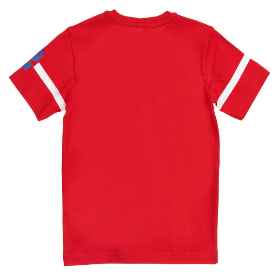 Βαμβακερό μπλουζάκι με τύπωμα, κόκκινο Benetton 224707 4