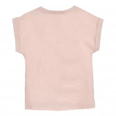 Βαμβακερή μπλούζα για μωρό με τύπωμα, ροζ Benetton 224711 4