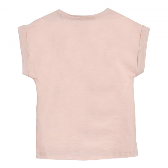 Βαμβακερή μπλούζα για μωρό με τύπωμα, ροζ Benetton 224711 4