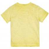 Βαμβακερό μπλουζάκι με επιγραφή, κίτρινο Benetton 224713 2