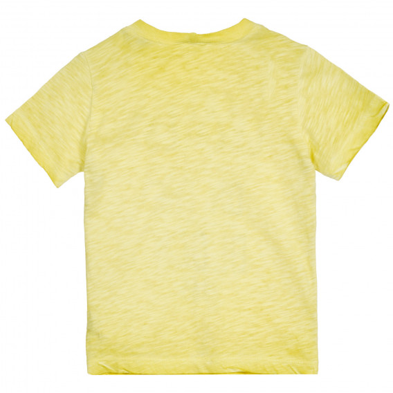 Βαμβακερό μπλουζάκι με επιγραφή, κίτρινο Benetton 224713 2
