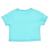 Βαμβακερό μπλουζάκι με επιγραφή για μωρό, ανοιχτό μπλε Benetton 224742 4