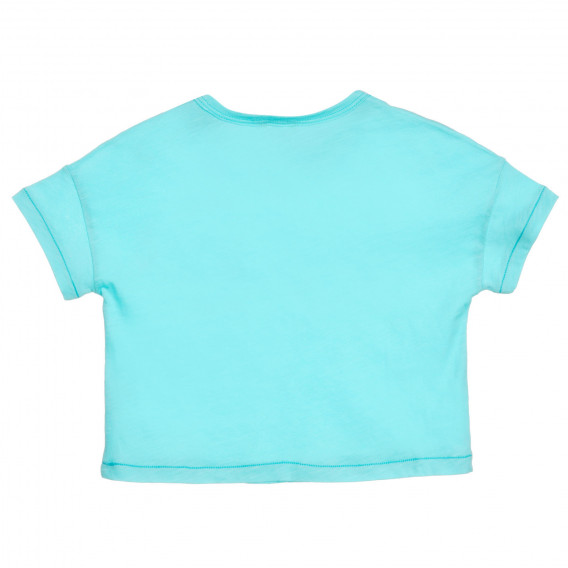 Βαμβακερό μπλουζάκι με επιγραφή για μωρό, ανοιχτό μπλε Benetton 224742 4