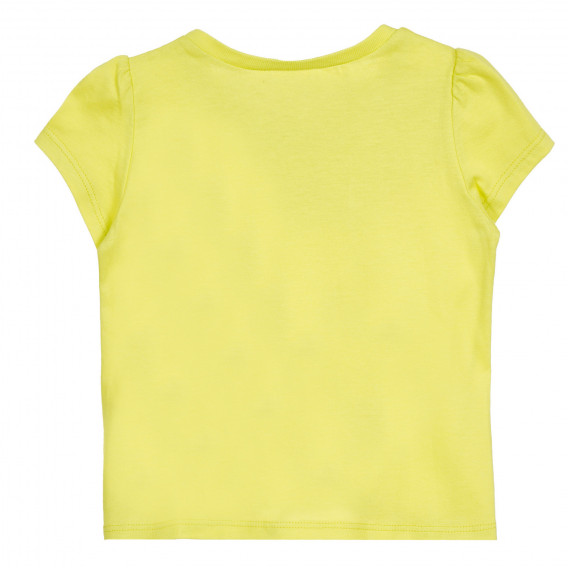 Βαμβακερό μπλουζάκι με γραφική εκτύπωση και κορδέλα, πράσινο Benetton 224762 4