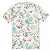 Βαμβακερό μπλουζάκι με floral τύπωμα, μπεζ Benetton 224766 4
