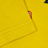 Βαμβακερό μπλουζάκι με επιγραφή, με κίτρινο χρώμα Benetton 224781 3